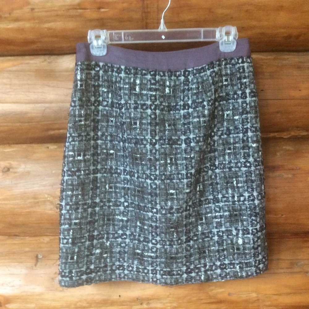 Tweed Wool Blend Lined Metallic Retro-chic Parisian Luxury Mini Skirt Size 4
